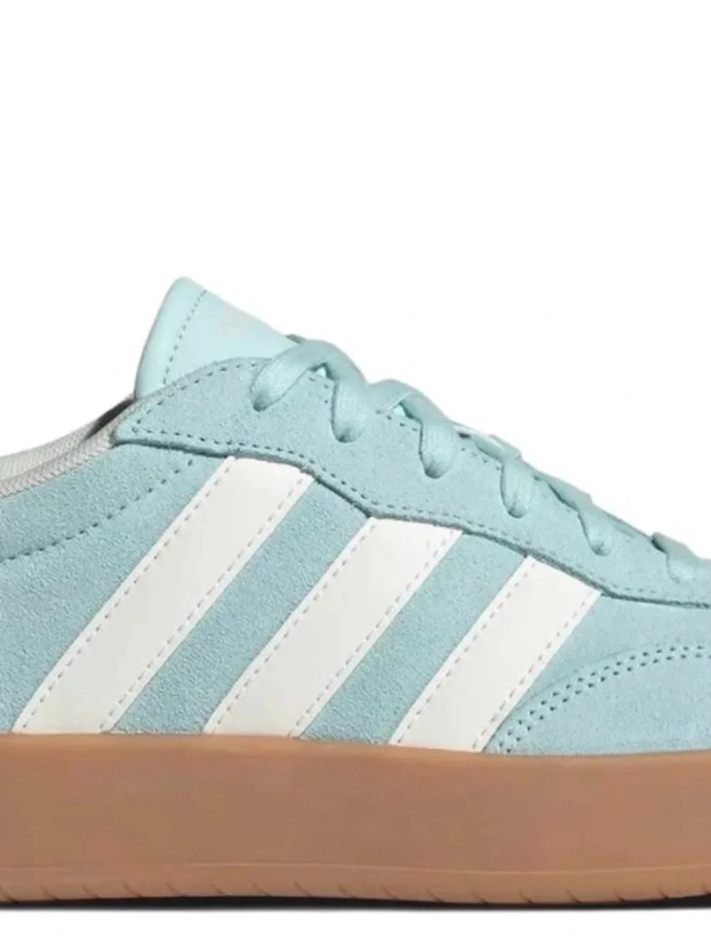 Adidas Light Blue Suede Barreda Women's Sneaker with White Stripes Size 8 NIB